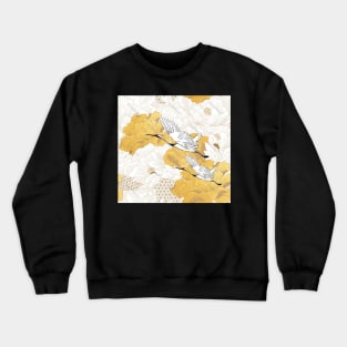 Flying crane bird pattern Crewneck Sweatshirt